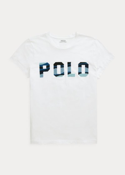 T Shirt Polo Ralph Lauren Beaded Polo Mulher 12394-QETF